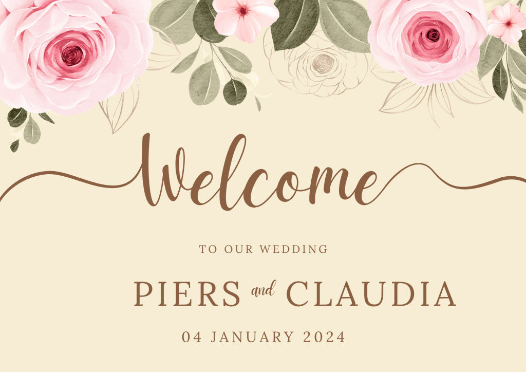 Earthy Watercolor Floral Wedding Welcome Sign Poster